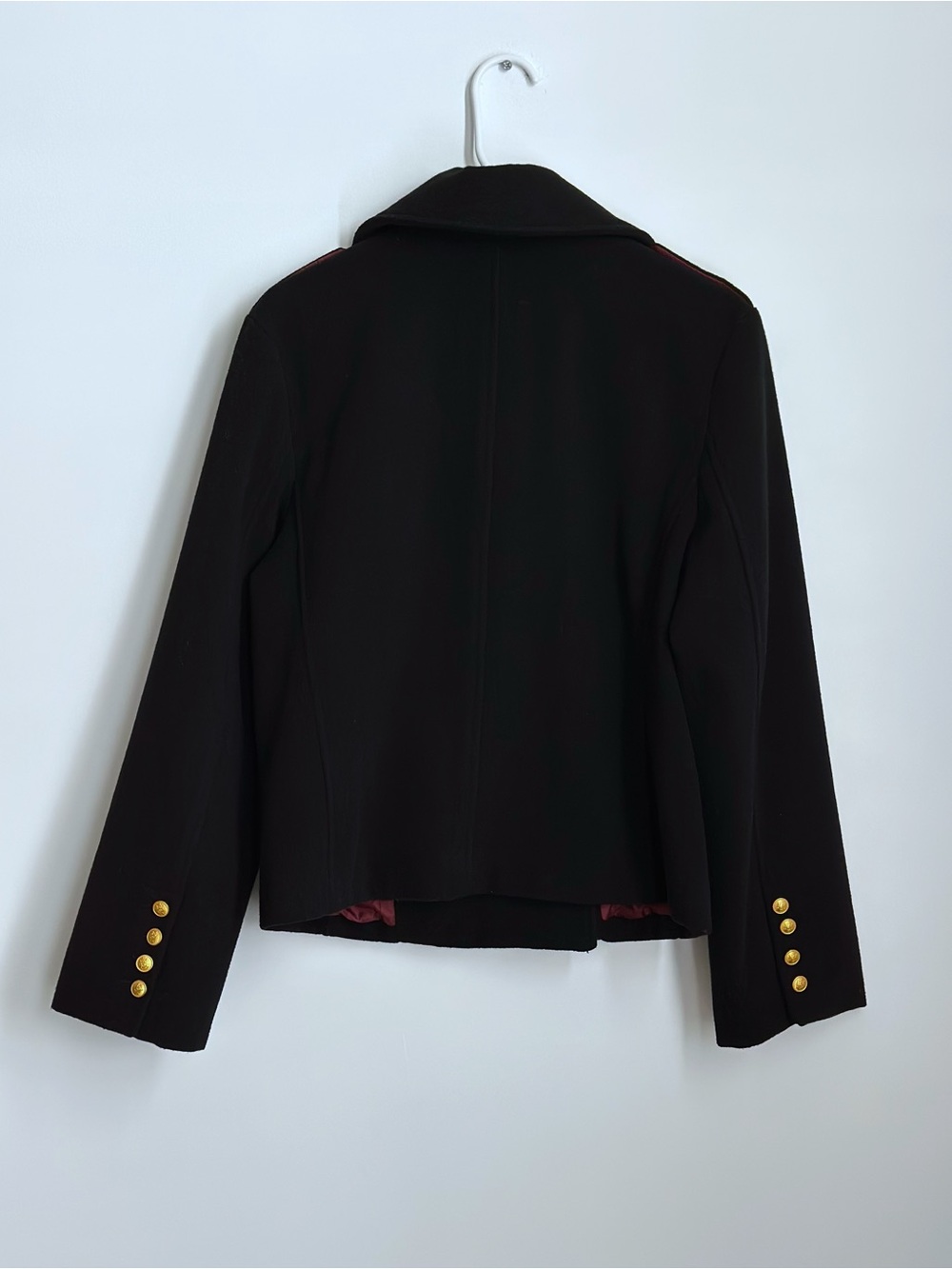Rebecca Minkoff Women’s Double-Breasted Peacoat Jacket/Gold Buttons/Black/Size M - Picture 5 of 9